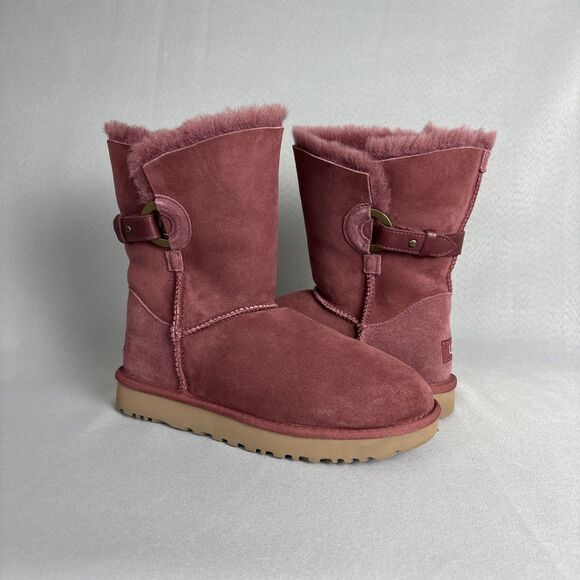 Women's UGG Boots Size 8 Classic Short Nash Not Burgundy Festival Boho - Picture 1 of 15